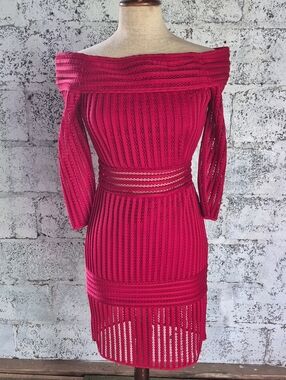 Off The Shoulder Crimson Red Cocktail Dress